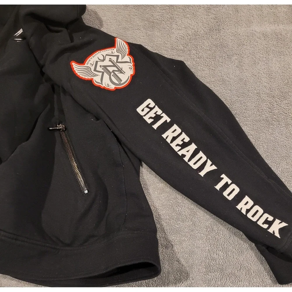 Disney Parks Rock 'n' Roller Coaster Black Moto Jacket Studded XXL